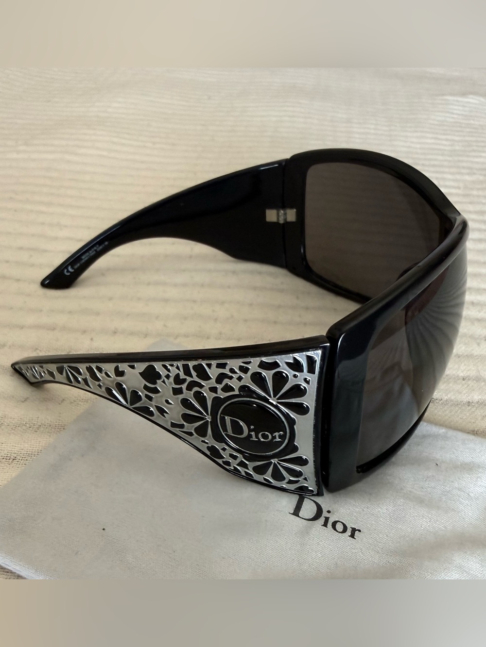 Christian Dior CHERRY TREE  black oversized sunglasses made in Italy D28CY 115 - Picture 2 of 4